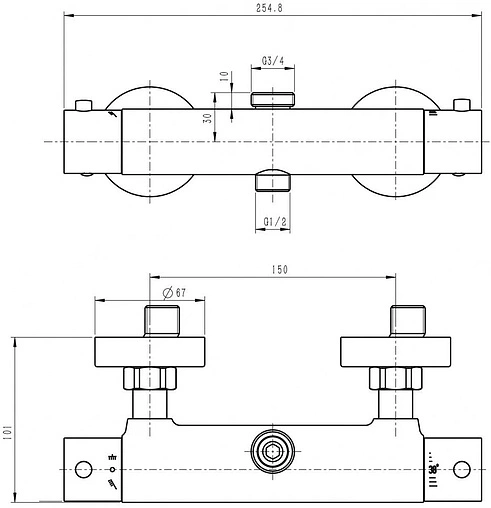Термостат для душа Swedbe Hermes хром 9021