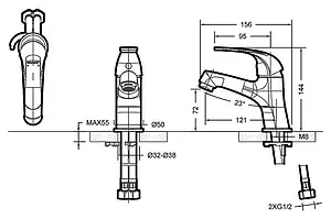 Смеситель для раковины Bravat Fit хром F1135188CP-RUS Смеситель для раковины Bravat Fit хром F1135188CP-RUS, 2