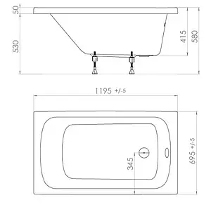 Ванна акриловая Triton Стандарт 120x70 Н0000099325 Ванна акриловая Triton Стандарт 120x70 Н0000099325, 2
