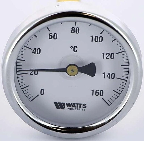 Термометр биметаллический Watts F+R801 80мм 160°С гильза 75мм 1/2&quot; 10005945