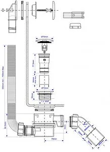 Слив-перелив для ванны Mc Alpine хром MRB12 Слив-перелив для ванны Mc Alpine хром MRB12, 2