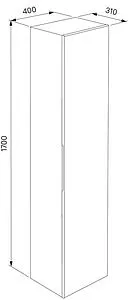 Шкаф-пенал подвесной IDDIS Mirro белый/дерево MIR4000i97, 2