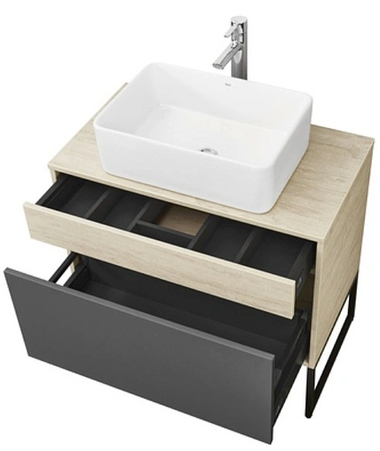 Тумба-умывальник подвесная Aquaton Лофт Урбан 80 графит/орегон 1A2476K2LQX60