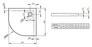 Поддон для душа Radaway Argos A900 4AA99-01, 3