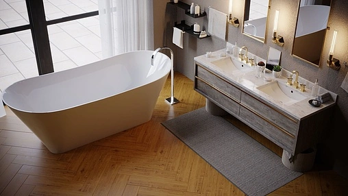 Ванна отдельностоящая из искусственного камня Esse Borax 179x79 белый EBOR1790