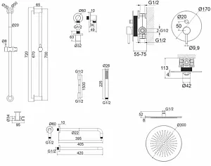 Душевая система со смесителем для душа WHITECROSS Y chrome хром YSET05CR Душевая система со смесителем для душа WHITECROSS Y chrome хром YSET05CR, 2
