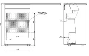 Тумба-умывальник напольная Aquanet Токио 120 R дуб веллингтон 00333648+00235500, 3