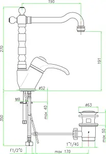 Смеситель для раковины Fiore Jafar хром 47CR2245, 2