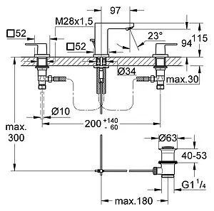 Смеситель для раковины Grohe Eurocube хром 20351000 Смеситель для раковины Grohe Eurocube хром 20351000, 2