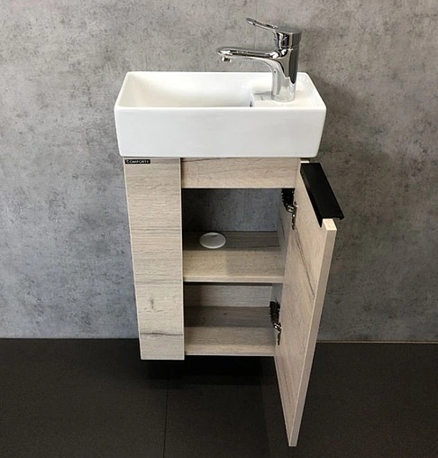 Тумба-умывальник подвесная Comforty Асти 40 дуб дымчатый 00-00000831CF