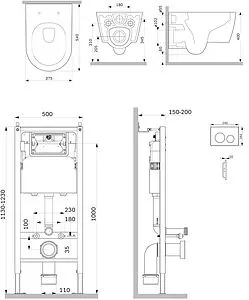 Комплект 6 в 1 Am.Pm Func FlashClean IS90151.8F1701 с кнопкой хром глянцевый, 2