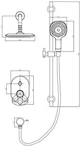 Душевая система со смесителем для душа D&K Rhein.Marx хром DA1395601 Душевая система со смесителем для душа D&K Rhein.Marx хром DA1395601, 2