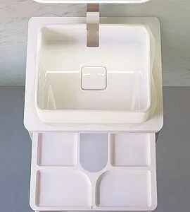 Тумба-умывальник подвесная Jorno Pastel 58 белый жемчуг Pas.01.58/P/W+MLN-7050H Тумба-умывальник подвесная Jorno Pastel 58 белый жемчуг Pas.01.58/P/W+MLN-7050H, 5