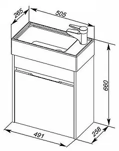 Тумба-умывальник подвесная Aquanet Лидс 50 эвкалипт мистери 00182744+00182338, 2