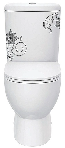 Унитаз-компакт Sanita Luxe Art Flora белый (рисунок) ARTSLCC10040622