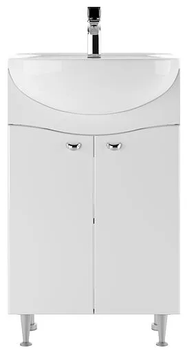 Тумба-умывальник напольный Айсберг Волна 55 белый DA1016T+Вн МуБ03