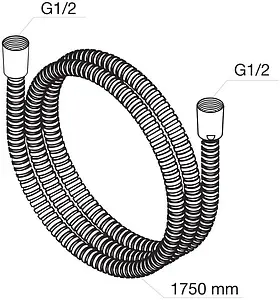 Шланг для душа Damixa 175см хром 760400264, 2