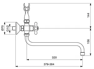 Смеситель для ванны с длинным изливом Vidima Retro хром/белый BA347AA Смеситель для ванны с длинным изливом Vidima Retro хром/белый BA347AA, 2