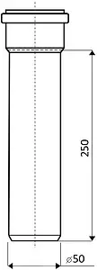 Труба канализационная внутренняя D=50мм L=250мм Ostendorf HTEM 112010, 2