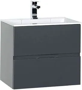 Тумба-умывальник подвесная Aquanet Алвита 60 серый антрацит 00183991+00181907, 1