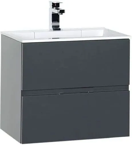 Тумба-умывальник подвесная Aquanet Алвита 60 серый антрацит 00183991+00181907