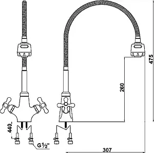 Смеситель для кухни с выдвижным изливом Timo Aviator хром 0076F chrome, 2
