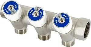 Коллектор регулирующий проходной 3 отвода ¾"в/н x ½"н Uni-fitt 401N3230 Коллектор регулирующий проходной 3 отвода ¾"в/н x ½"н Uni-fitt 401N3230, 1