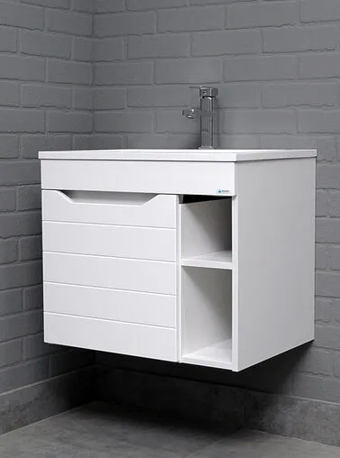 Тумба-умывальник подвесной Айсберг Агата 60 белый DA6703T+4670142930501