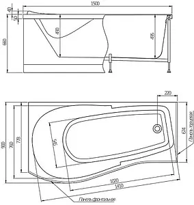 Ванна акриловая Alex Baitler Orta 150х90 R Ванна акриловая Alex Baitler Orta 150х90 R, 2