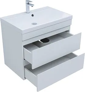 Тумба-умывальник подвесная Aquanet Нота New 75 белый глянец 00335418+00281221 Тумба-умывальник подвесная Aquanet Нота New 75 белый глянец 00335418+00281221, 4