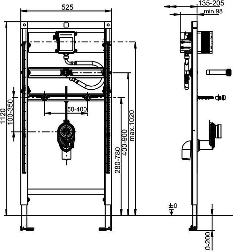 Инсталляция для писсуара Sanit INEO 90.668.00..T000