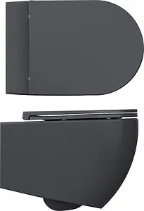 Унитаз подвесной безободковый ISVEA Infinity Vortex антрацит 10NF02003-2C Унитаз подвесной безободковый ISVEA Infinity Vortex антрацит 10NF02003-2C, 3