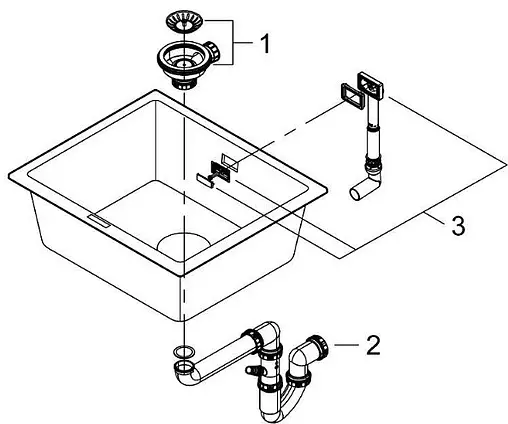 Мойка кухонная Grohe K700U-53.3 серый гранит 31654AT0