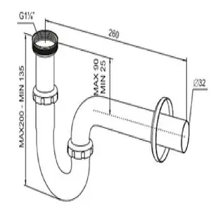 Сифон трубный для раковины SantecPro хром AQ4032R Сифон трубный для раковины SantecPro хром AQ4032R, 2