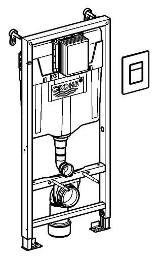 Инсталляция для подвесного унитаза Set 3 в 1 Grohe Rapid SL 38772001 с кнопкой хром глянцевый Инсталляция для подвесного унитаза Set 3 в 1 Grohe Rapid SL 38772001 с кнопкой хром глянцевый