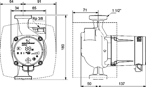 Насос циркуляционный Grundfos Alpha2 25-40 А 97993199