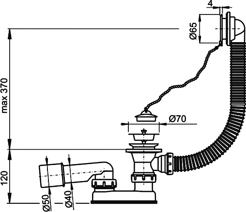 Слив-перелив для ванны AlcaPlast хром A501 Слив-перелив для ванны AlcaPlast хром A501