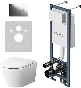 Комплект 6 в 1 Am.Pm Sense FlashClean IS110151.741701 с кнопкой хром глянцевый, 1