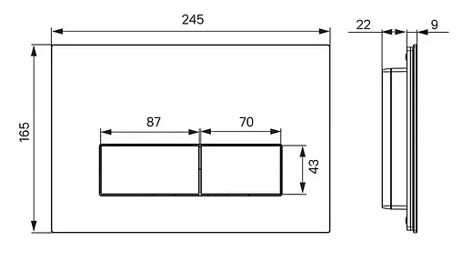 Клавиша смыва для унитаза IDDIS Unifix 060 UNI60M0i77 кнопки/хром матовый, рамка/хром глянцевый