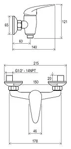 Смеситель для душа Ravak Suzan хром X070006 Смеситель для душа Ravak Suzan хром X070006, 2