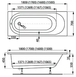 Ванна акриловая Vagnerplast Kasandra 180x70 VPBA187KAS2X-04, 2