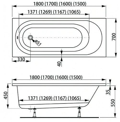 Ванна акриловая Vagnerplast Kasandra 180x70 VPBA187KAS2X-04