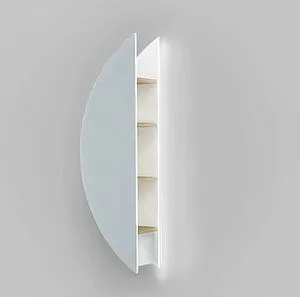 Зеркало с подсветкой и полками Jorno Solis new 34 белый/светлое дерево SolN.11.34/W/JR Зеркало с подсветкой и полками Jorno Solis new 34 белый/светлое дерево SolN.11.34/W/JR, 3