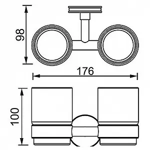 Стакан двойной Aquanet хром 6384D Стакан двойной Aquanet хром 6384D, 2