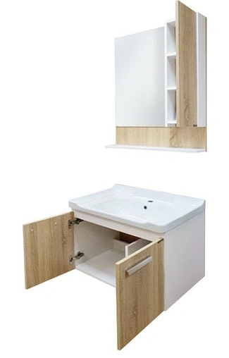 Тумба-умывальник подвесная Comforty Рига 70 дуб сонома/белый 00004142215CF