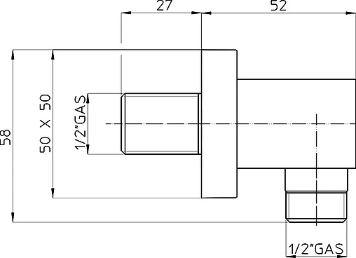 Шланговое подключение Bossini Quadra хром V00240.030