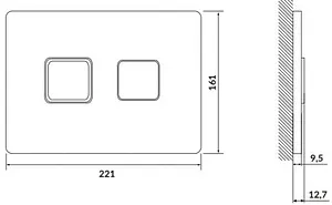 Клавиша смыва для унитаза Cersanit Accento Square 63529 черный глянцевый, 2