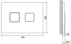 Клавиша смыва для унитаза Cersanit Accento Square 63530 белый глянцевый, 2