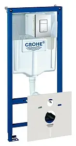 Инсталляция для подвесного унитаза Set 4 в 1 Grohe Rapid SL 38827000 с кнопкой хром глянцевый Инсталляция для подвесного унитаза Set 4 в 1 Grohe Rapid SL 38827000 с кнопкой хром глянцевый, 1