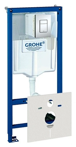 Инсталляция для подвесного унитаза Set 4 в 1 Grohe Rapid SL 38827000 с кнопкой хром глянцевый